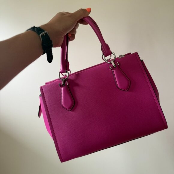 Michael Kors Marilyn Medium Satchel w/Smartphone Wallet BUNDLE Hot Pink Tote - Picture 4 of 16